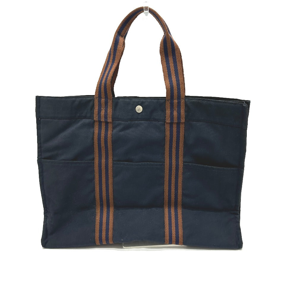 HERMES フールトゥGM カバン トートバッグ ハンドバッグ キャンバス レディース ネイビー