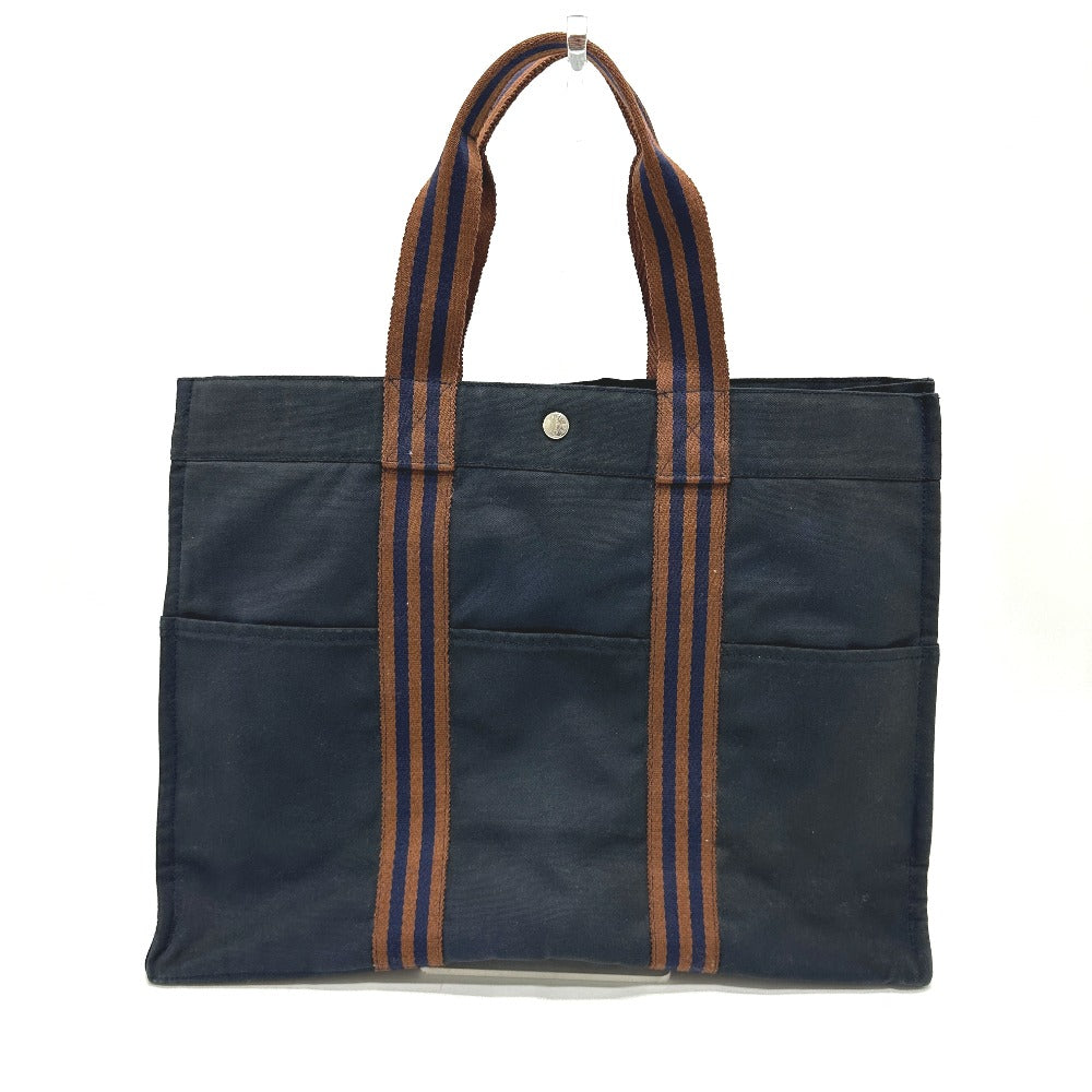 HERMES フールトゥGM カバン トートバッグ ハンドバッグ キャンバス レディース ネイビー