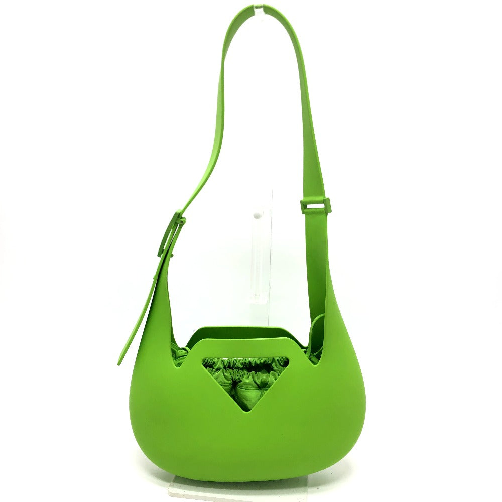 BOTTEGA VENETA 696920 Punch Bag Shoulder Bag Rubber Women's Green