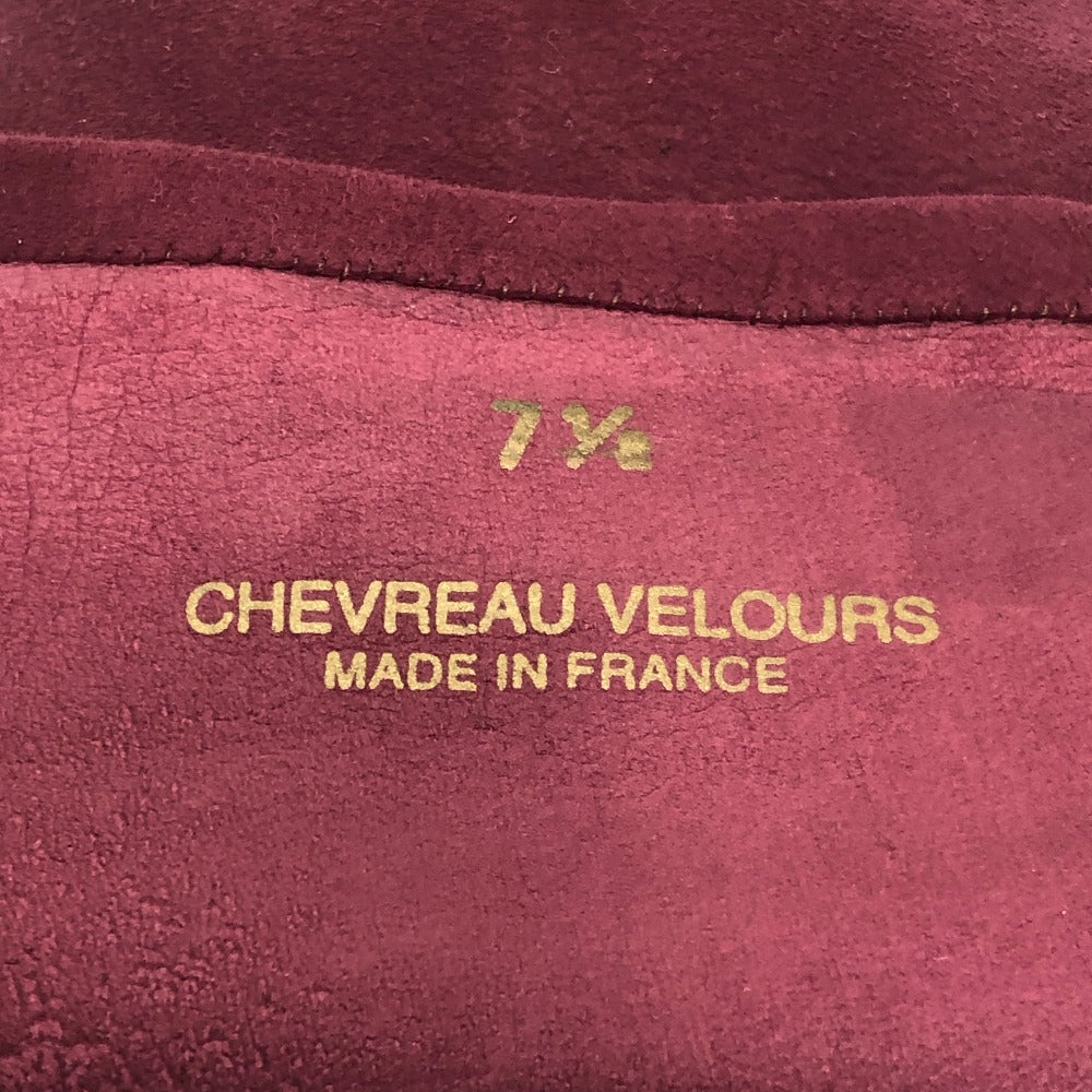 CHANEL CC Mark Logo Stitch Long Gloves Fashion Accessories gloves suede wine-red Used