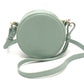 MAX&CO logo Round Crossbody Bag Shoulder Bag Leather Light blue Used