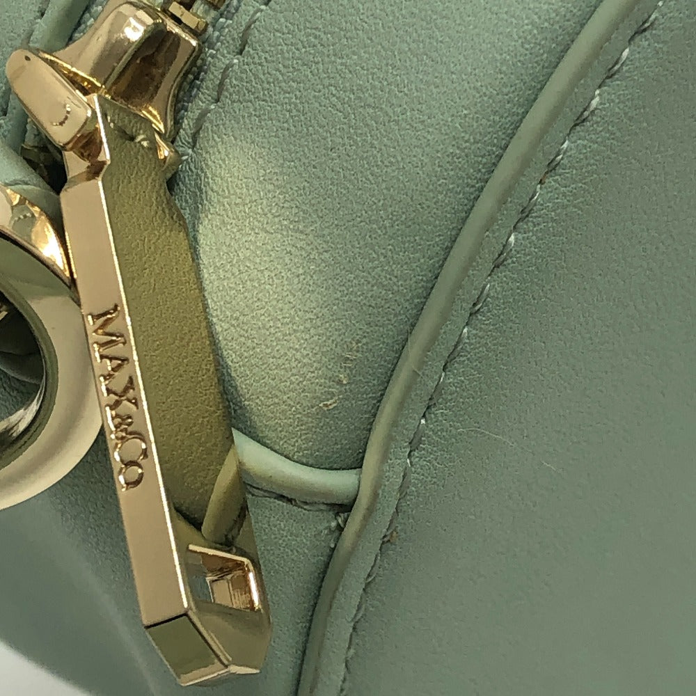 MAX&CO logo Round Crossbody Bag Shoulder Bag Leather Light blue Used