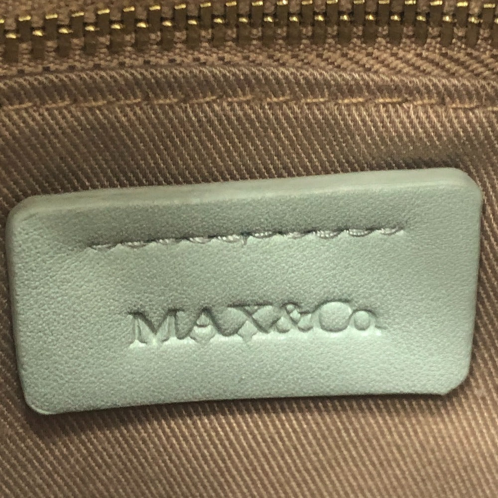 MAX&CO logo Round Crossbody Bag Shoulder Bag Leather Light blue Used