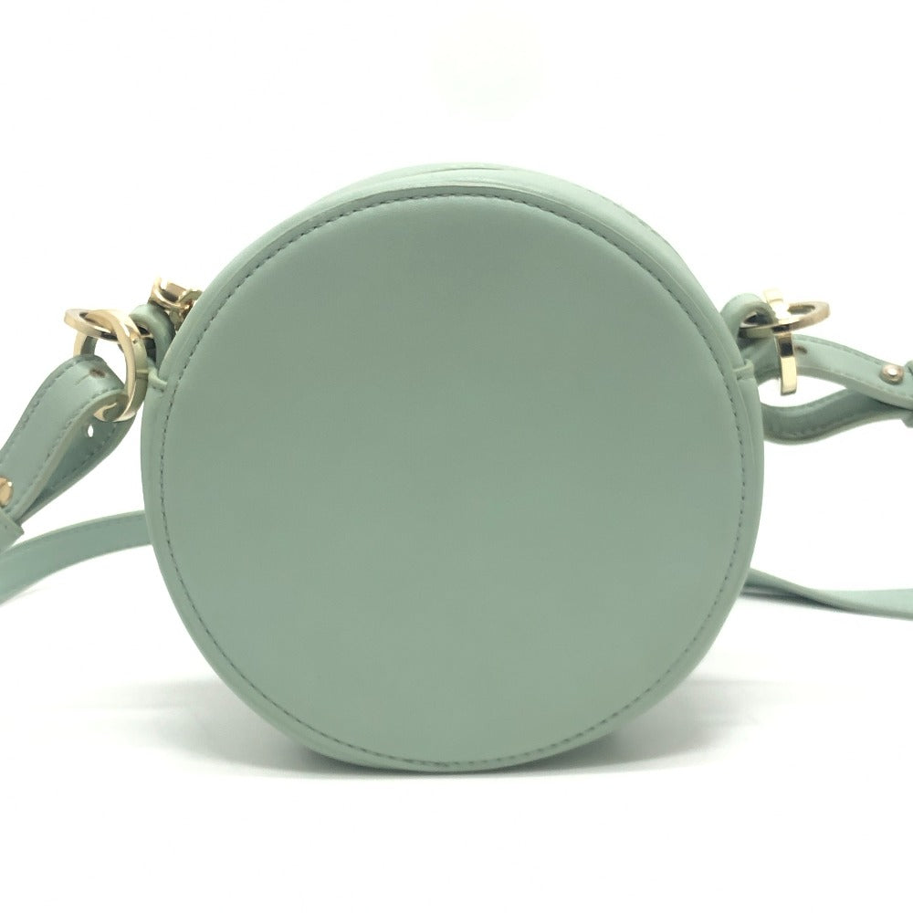 MAX&CO logo Round Crossbody Bag Shoulder Bag Leather Light blue Used