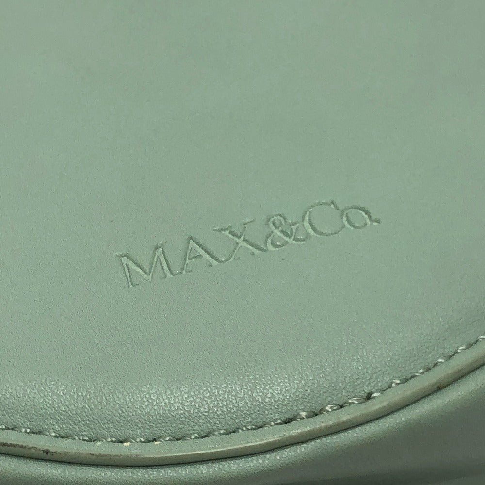 MAX&CO logo Round Crossbody Bag Shoulder Bag Leather Light blue Used