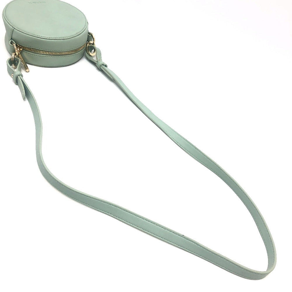 MAX&CO logo Round Crossbody Bag Shoulder Bag Leather Light blue Used