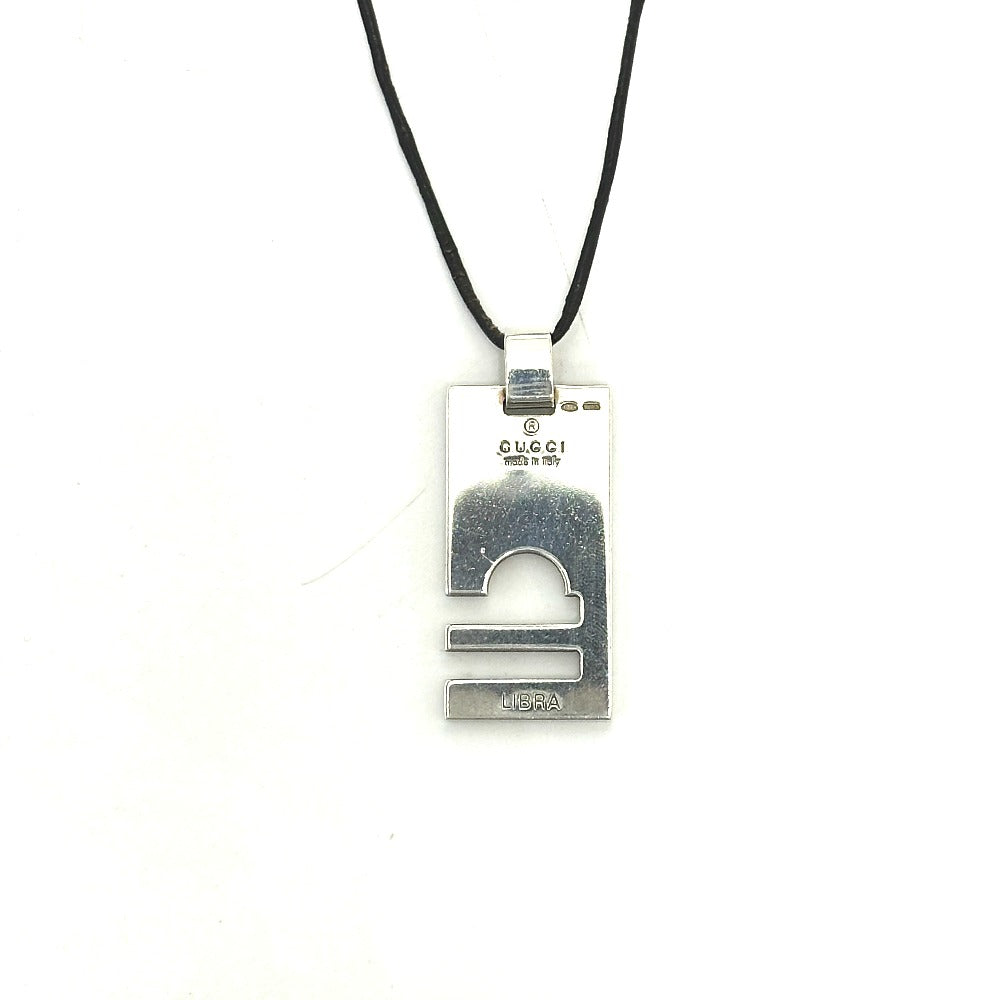 GUCCI Zodiac Sign Plate: Libra Choker Necklace SV925 Silver Used