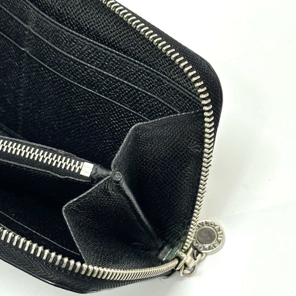 BVLGARI B.zero Charm round Long Wallet Leather Black Used