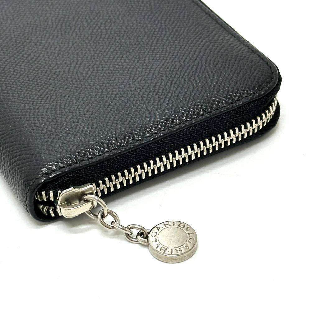 BVLGARI B.zero Charm round Long Wallet Leather Black Used