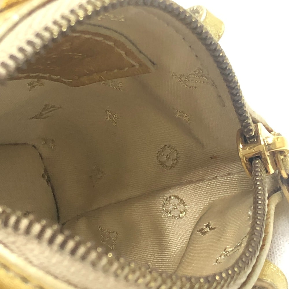 LOUIS VUITTON Mini Lockit Small item Key Holder Mini Pouch Bag Bag Charm Suhari leather Gold Used