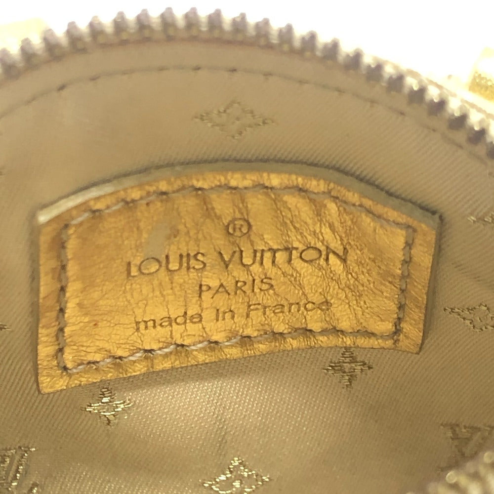 LOUIS VUITTON Mini Lockit Small item Key Holder Mini Pouch Bag Bag Charm Suhari leather Gold Used