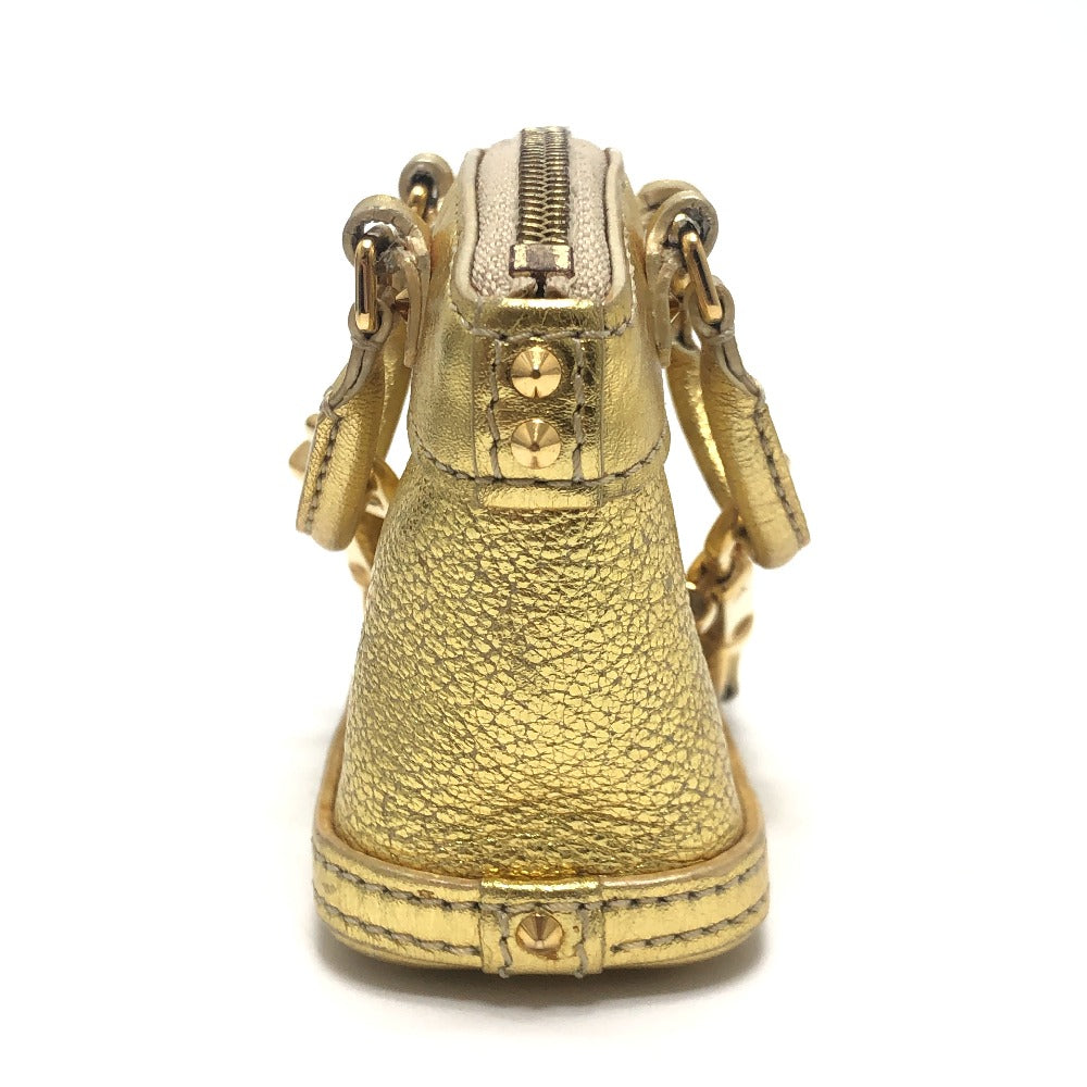 LOUIS VUITTON Mini Lockit Small item Key Holder Mini Pouch Bag Bag Charm Suhari leather Gold Used