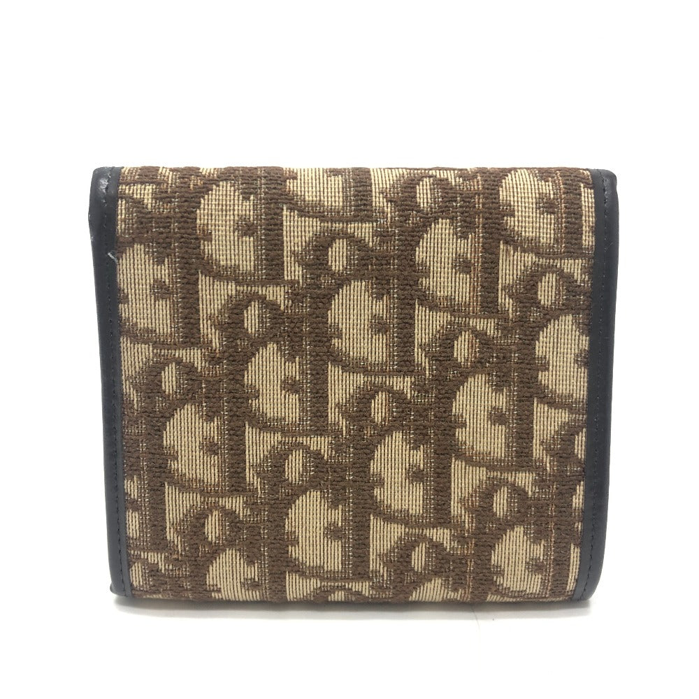 Dior Trotter pattern Short wallet, mini wallet, vintage Trifold wallet Canvas Brown Used