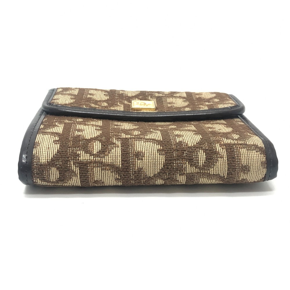 Dior Trotter pattern Short wallet, mini wallet, vintage Trifold wallet Canvas Brown Used