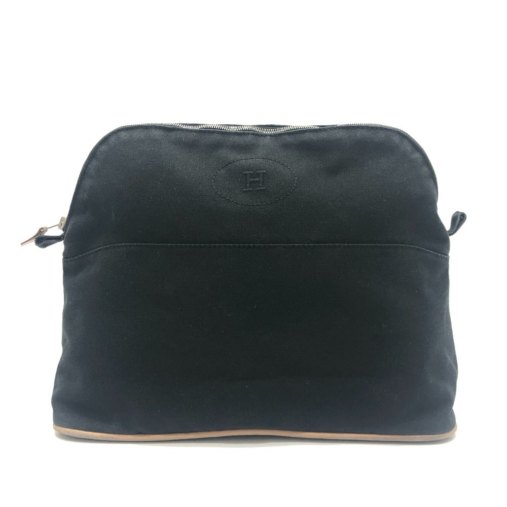 HERMES Bolide Pouch 31 GM Small item case, makeup pouch, cosmetics pouch, multi-purpose Pouch cotton Black Used