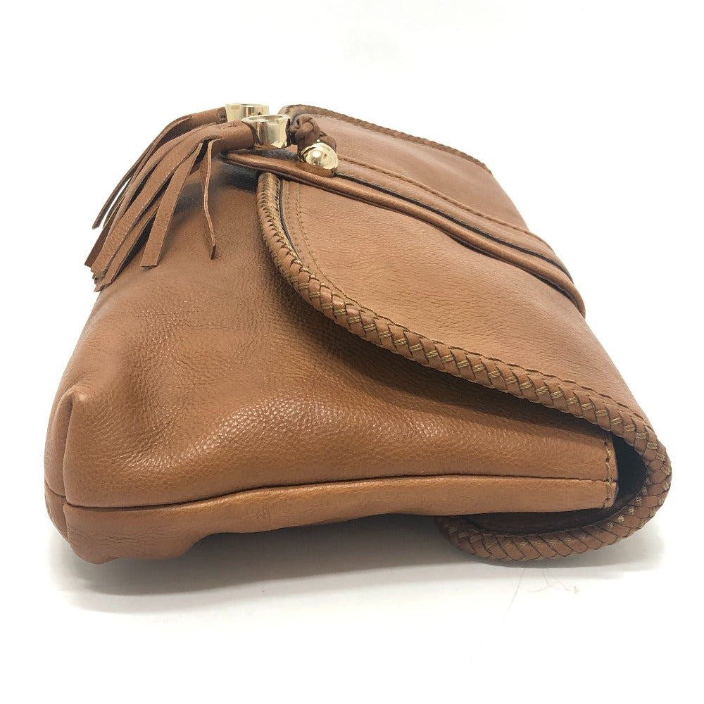 GUCCI 257030 Marchesi GG Tassel Bag Cluch Bag Clutch bag Leather Brown Used