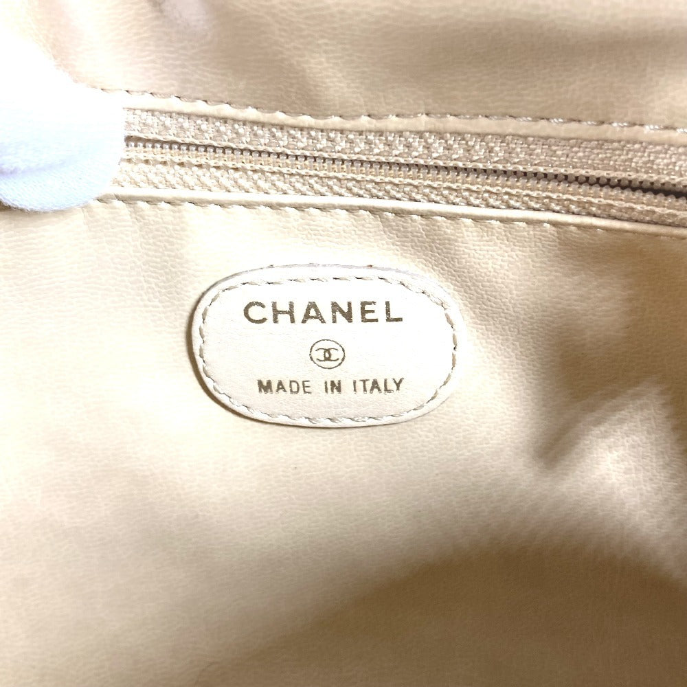 CHANEL ヴィンテージ CC ココマーク ロゴ セカンドバッグ カバン ポーチ キャビアスキン レディース イエロー系