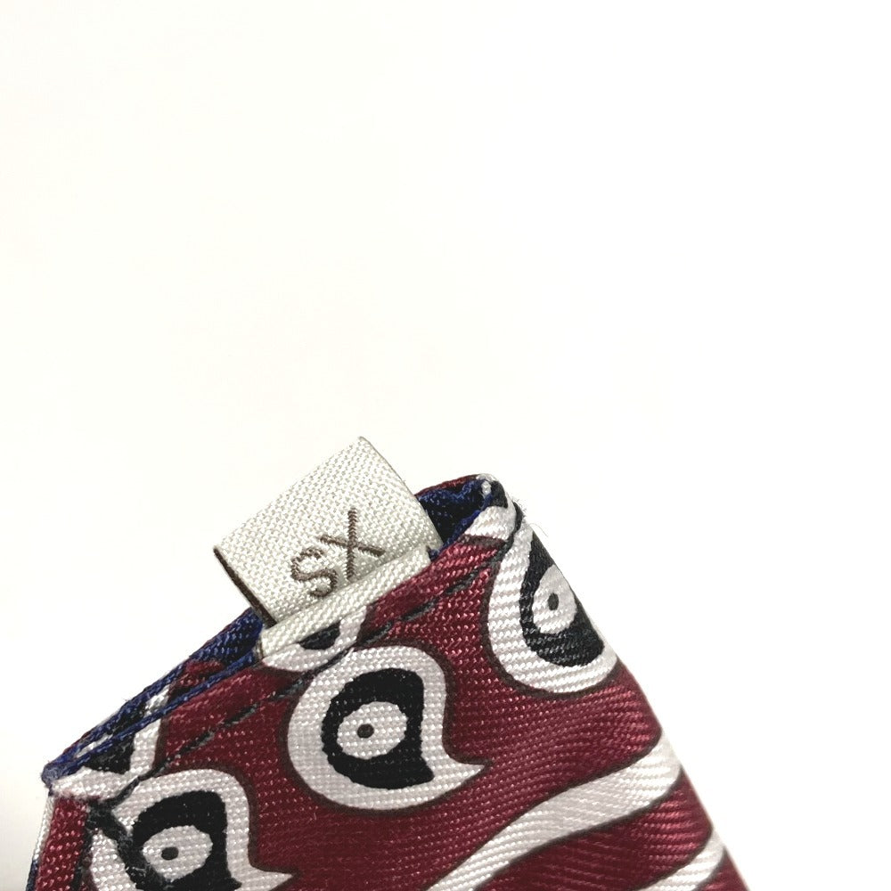 HERMES H800750E 01 Pet Dog DOG Dog Bandana "Apron Doll" Small Size with Collar Loop, Silk, Unisex, Bordeaux/Blue Marine Navy