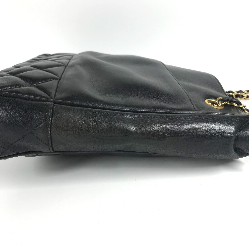 CHANEL ヴィンテージ マトラッセ Wチェーン トートバッグ キルティング CC ココマーク ロゴ 肩掛け カバン ショルダーバッグ レザー レディース ブラック