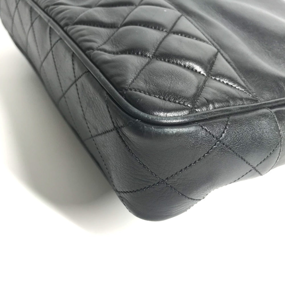 CHANEL ヴィンテージ マトラッセ Wチェーン トートバッグ キルティング CC ココマーク ロゴ 肩掛け カバン ショルダーバッグ レザー レディース ブラック