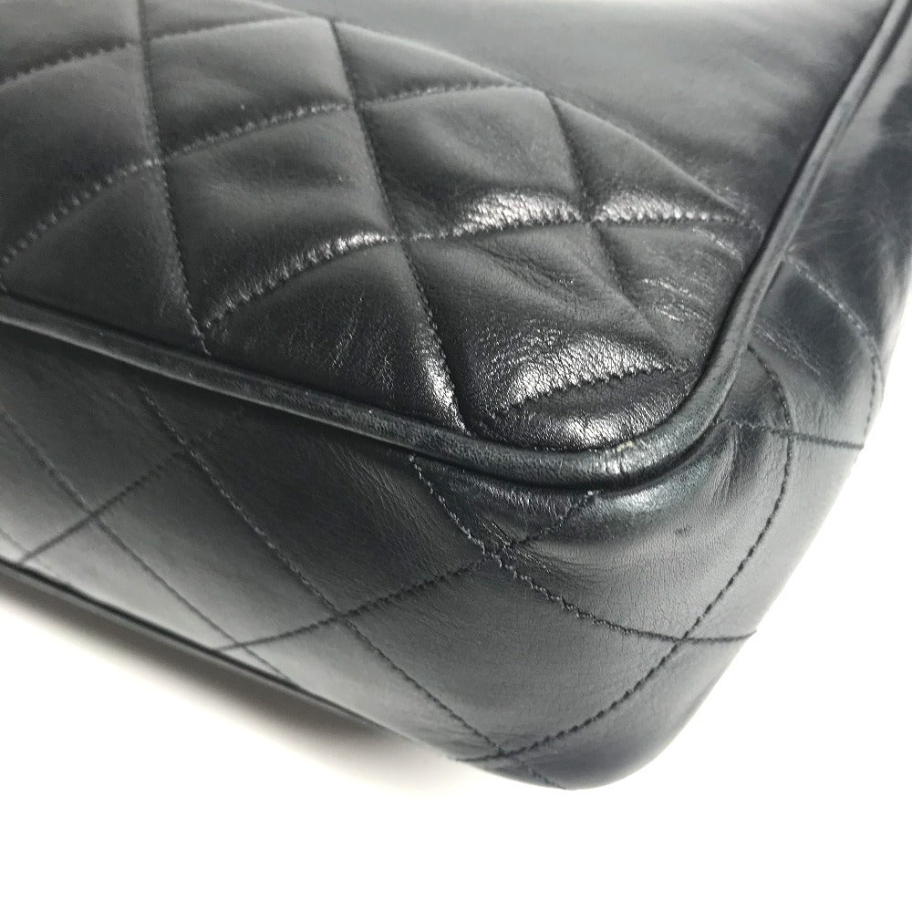 CHANEL ヴィンテージ マトラッセ Wチェーン トートバッグ キルティング CC ココマーク ロゴ 肩掛け カバン ショルダーバッグ レザー レディース ブラック