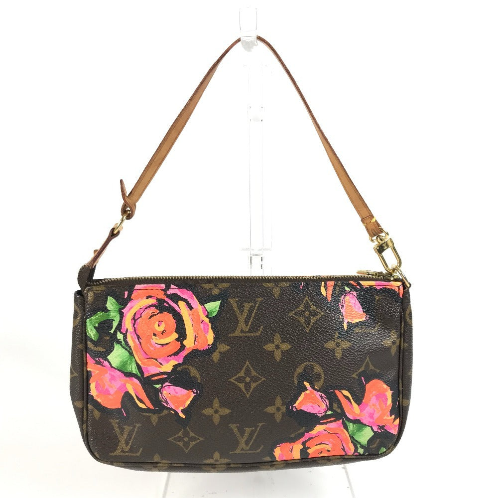 LOUIS VUITTON M48615 モノグラムローズ バラ 薔薇 ポシェットアクセソワール カバン ハンドバッグ ショルダーバッグ ポーチ モノグラムキャンバス レディース ブラウン