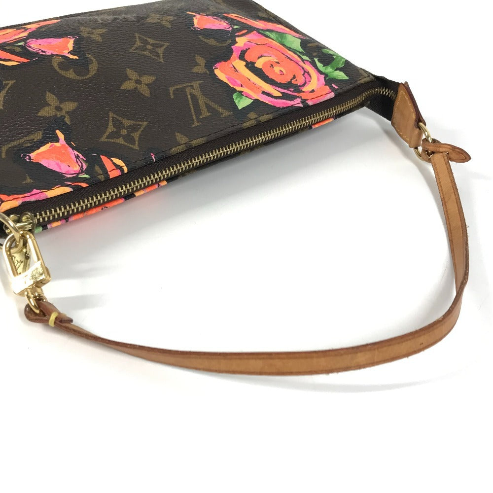 LOUIS VUITTON M48615 モノグラムローズ バラ 薔薇 ポシェットアクセソワール カバン ハンドバッグ ショルダーバッグ ポーチ モノグラムキャンバス レディース ブラウン