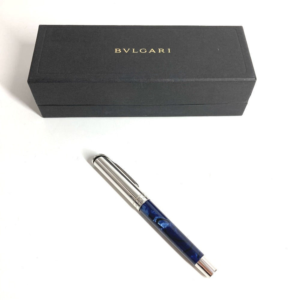 BVLGARI Stationery Ballpoint Pen, Metal, Unisex, Blue