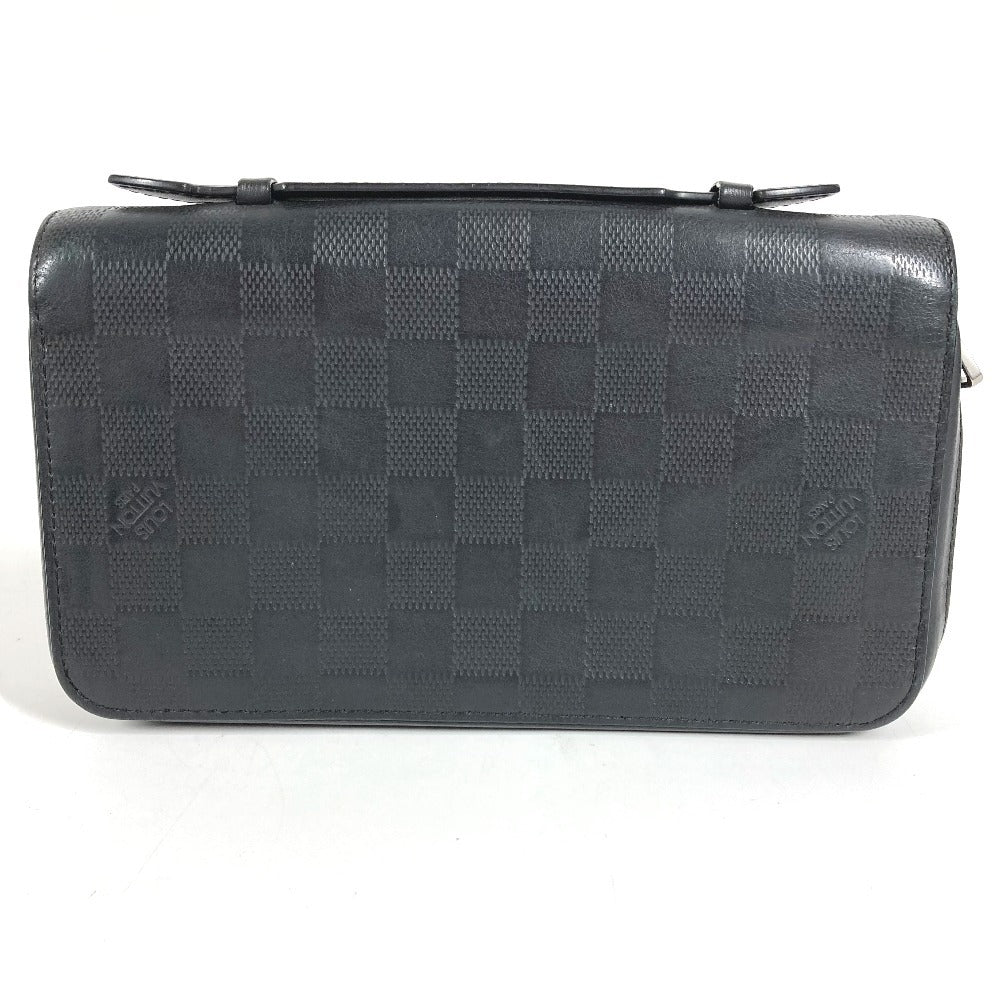 LOUIS VUITTON N61254 Damier Infini Zippy XL Zippy XL Long Wallet Round Zipper Long Wallet Damier Infini Leather Unisex Black