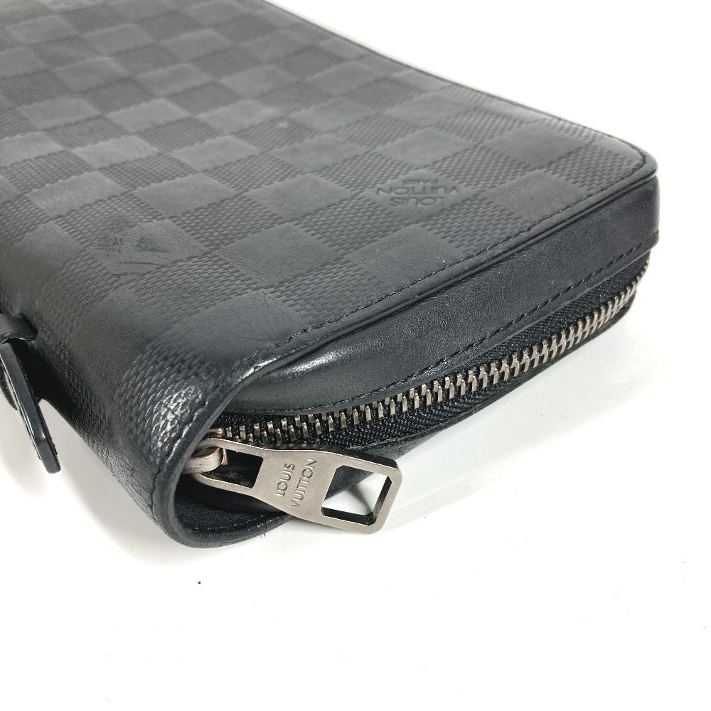 LOUIS VUITTON N61254 Damier Infini Zippy XL Zippy XL Long Wallet Round Zipper Long Wallet Damier Infini Leather Unisex Black