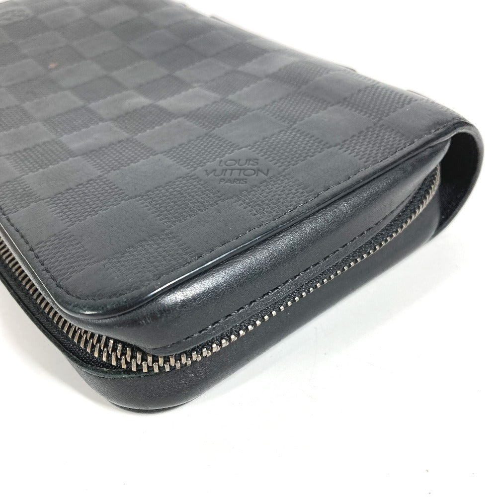 LOUIS VUITTON N61254 Damier Infini Zippy XL Zippy XL Long Wallet Round Zipper Long Wallet Damier Infini Leather Unisex Black