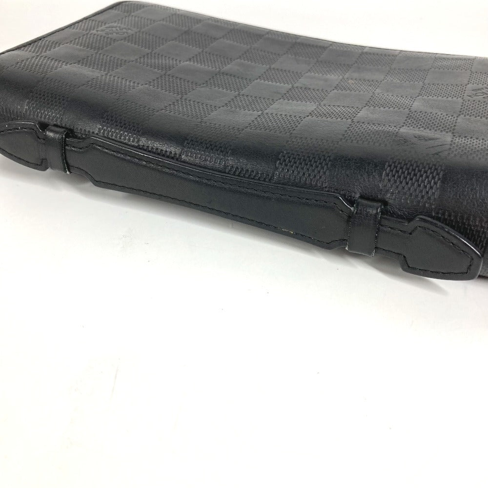 LOUIS VUITTON N61254 Damier Infini Zippy XL Zippy XL Long Wallet Round Zipper Long Wallet Damier Infini Leather Unisex Black
