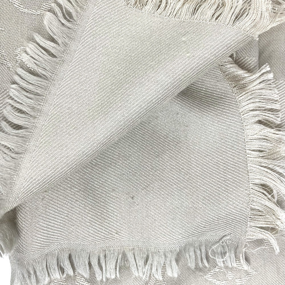 LOUIS VUITTON M71336 Monogram Shawl Monogram Shawl Monogram Fringe Scarf Stole Large Shawl Silk Unisex Beige