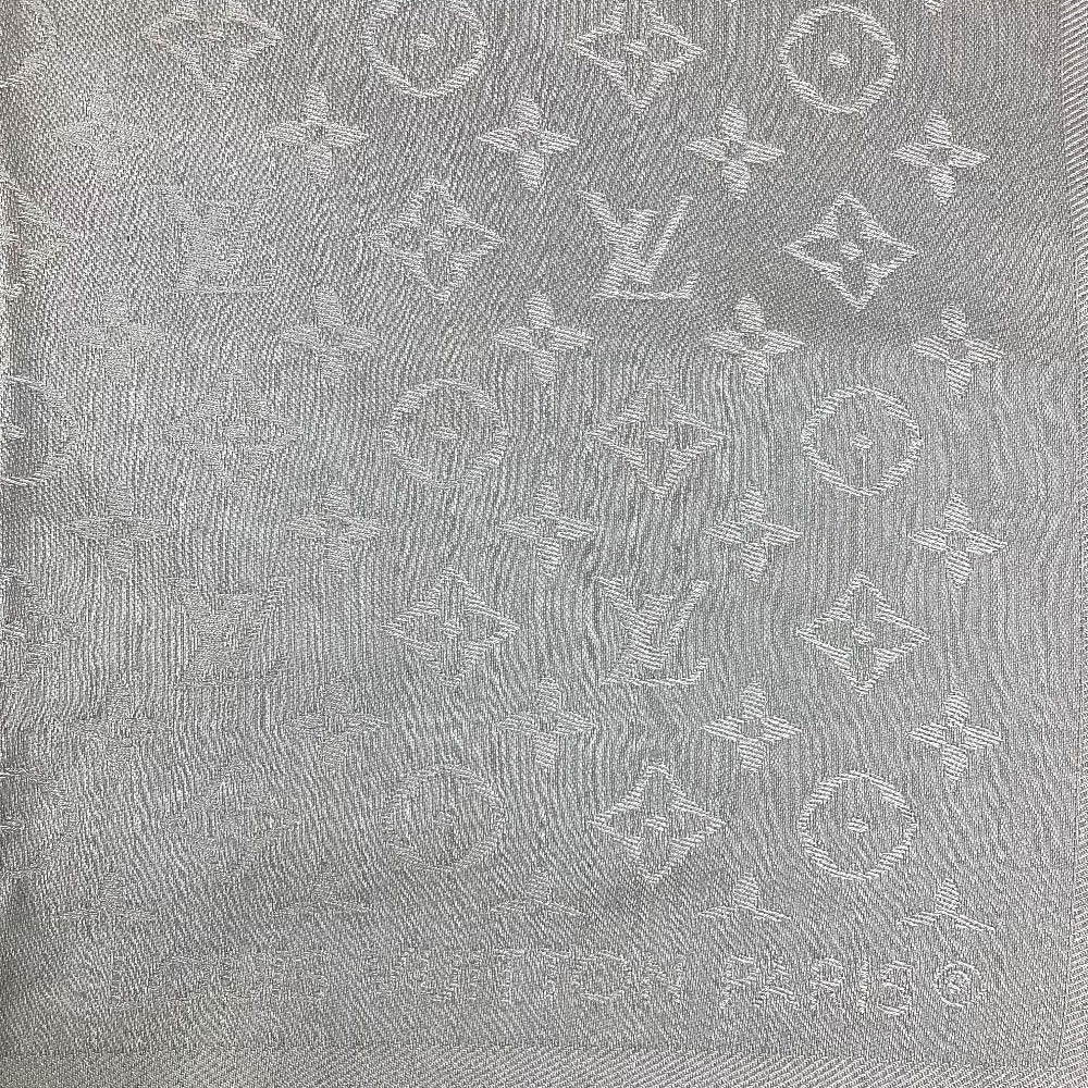LOUIS VUITTON M71336 Monogram Shawl Monogram Shawl Monogram Fringe Scarf Stole Large Shawl Silk Unisex Beige