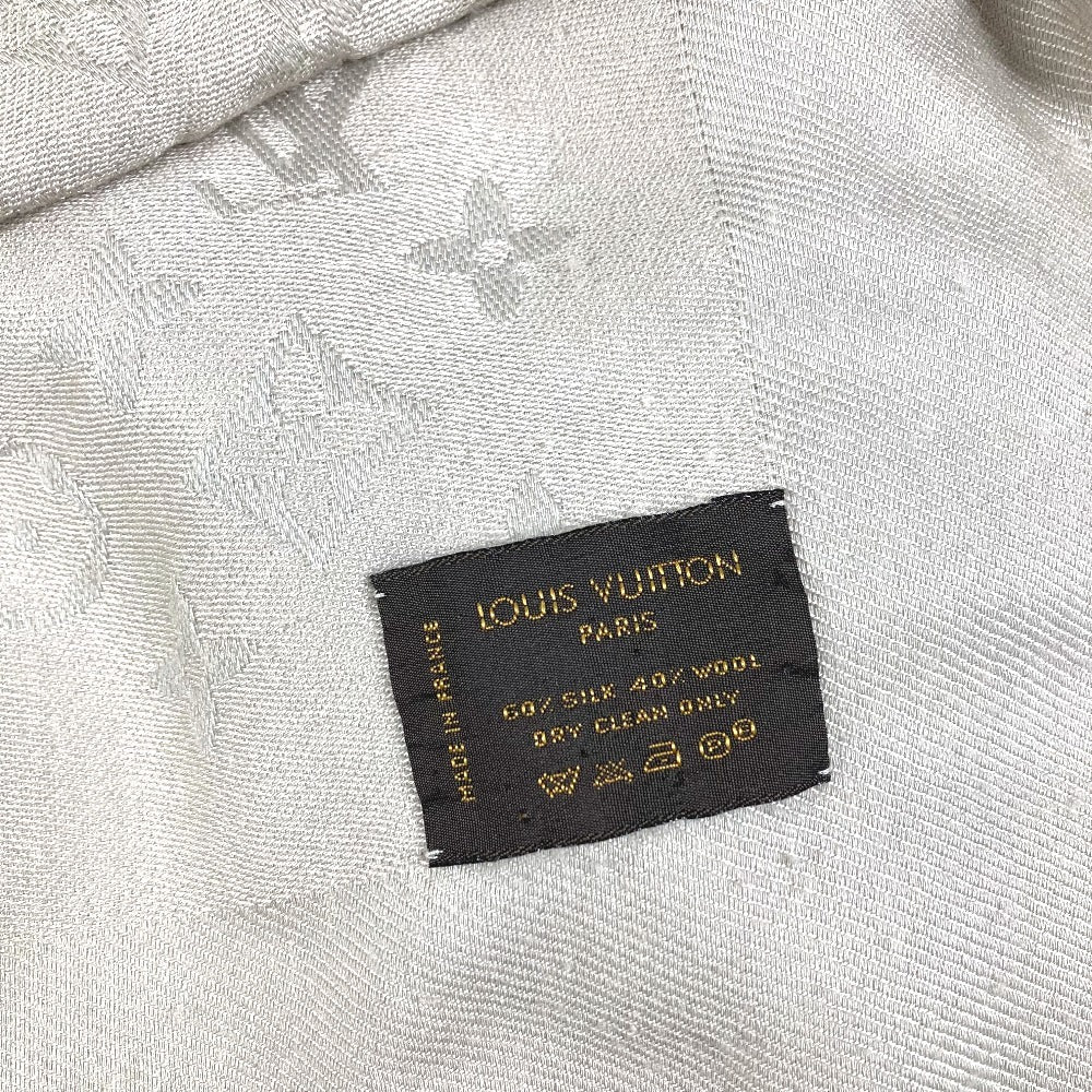 LOUIS VUITTON M71336 Monogram Shawl Monogram Shawl Monogram Fringe Scarf Stole Large Shawl Silk Unisex Beige