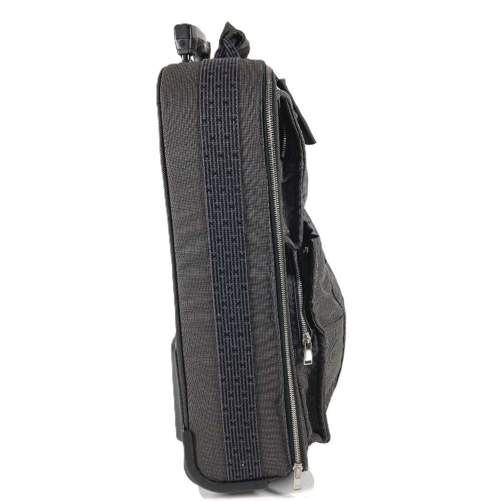 HERMES 2 Wheel Suitcase Logo Travel Bag Carry Bag Canvas Unisex Gray