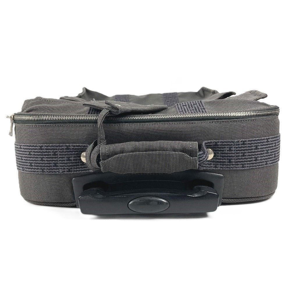 HERMES 2 Wheel Suitcase Logo Travel Bag Carry Bag Canvas Unisex Gray