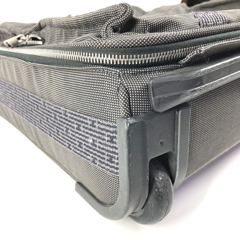 HERMES 2 Wheel Suitcase Logo Travel Bag Carry Bag Canvas Unisex Gray