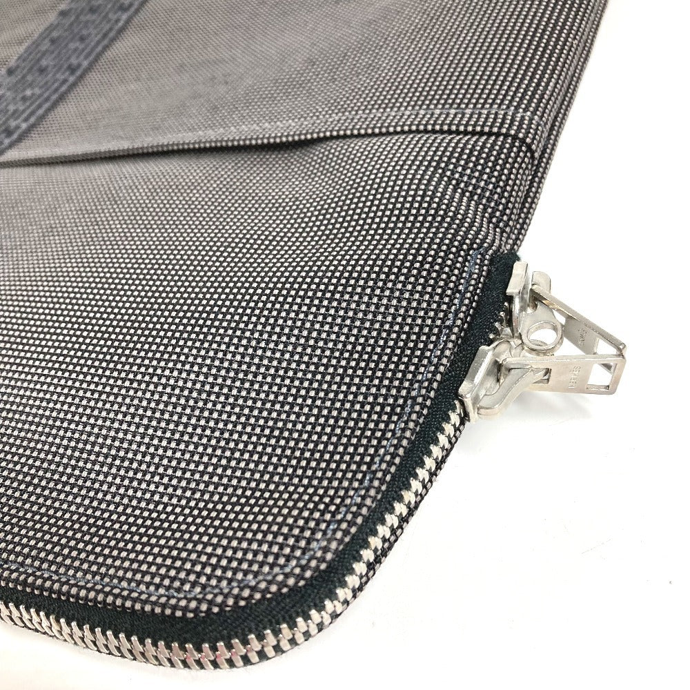 HERMES Herline Flat Big Business Bag Document Bag Briefcase Handbag Canvas Unisex Gray