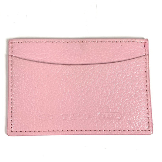 TIFFANY&Co. Logo Business Card Holder Pass Case Card Case Leather Unisex Pink
