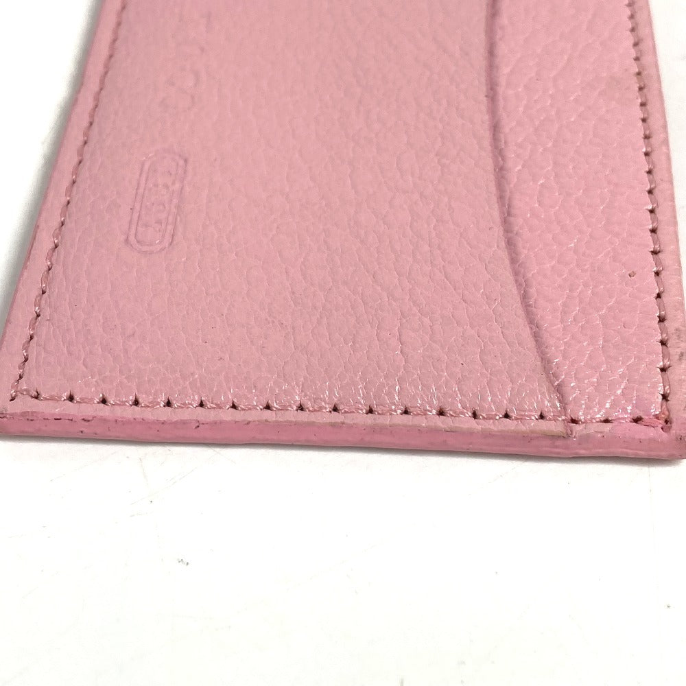 TIFFANY&Co. Logo Business Card Holder Pass Case Card Case Leather Unisex Pink