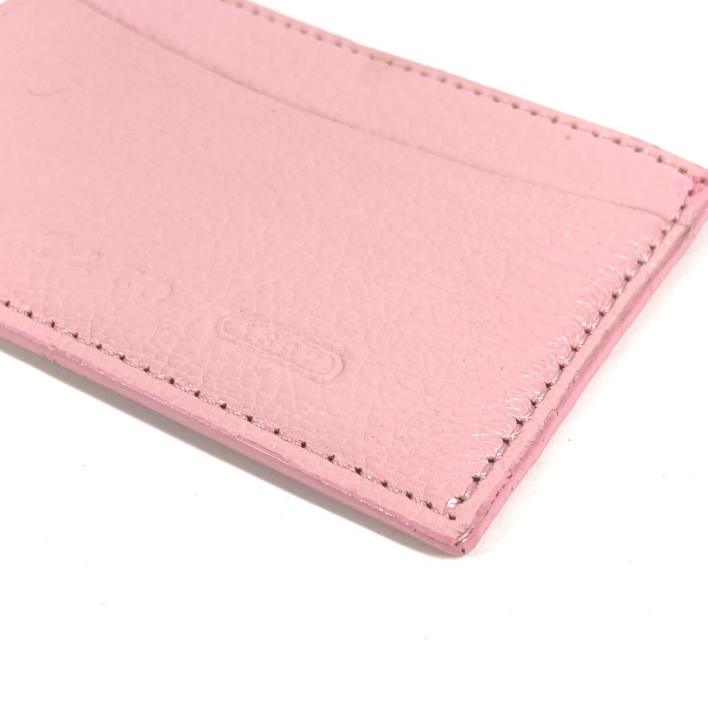 TIFFANY&Co. Logo Business Card Holder Pass Case Card Case Leather Unisex Pink