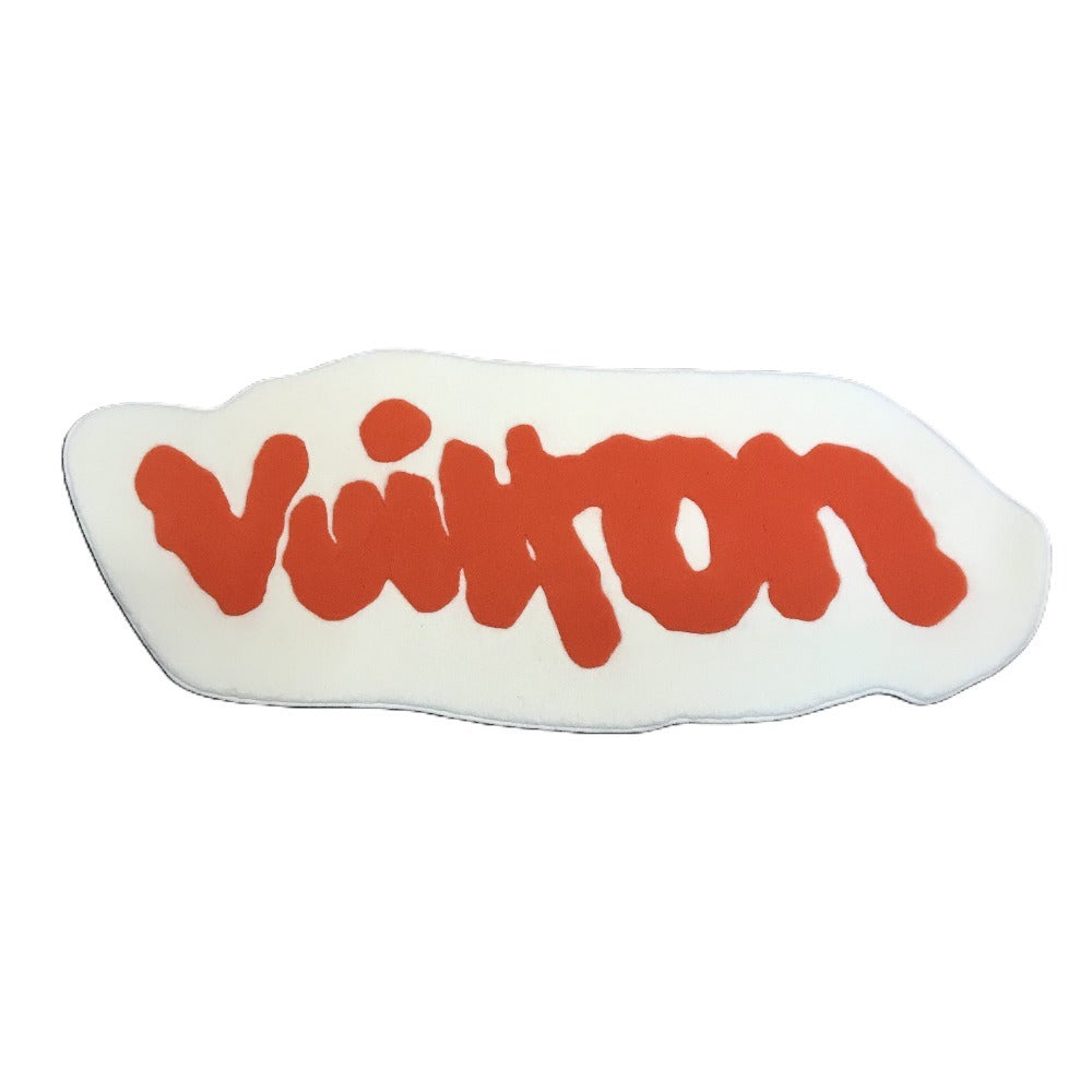 LOUIS VUITTON GI0796 Graffiti Logo Bicolor Rug Mat Carpet Interior Objet Wool Unisex White