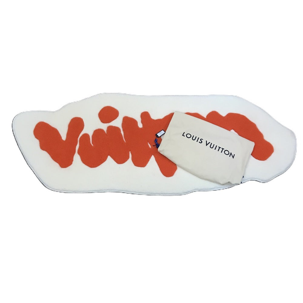 LOUIS VUITTON GI0796 Graffiti Logo Bicolor Rug Mat Carpet Interior Objet Wool Unisex White