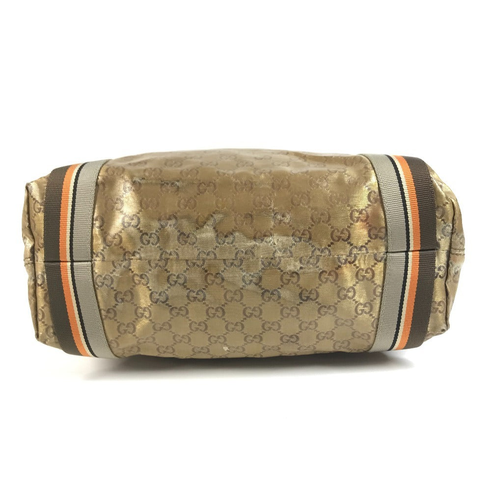 GUCCI 189669 GGクリスタル ロゴ ショルダーバッグ 肩掛け カバン トートバッグ コーティングキャンバス ユニセックス ゴールド