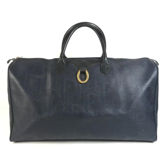 Dior ヴィンテージ トロッター ロゴ カバン ハンドバッグ 旅行バッグ トラベルバッグ ボストンバッグ PVC/レザー ユニセックス ネイビー