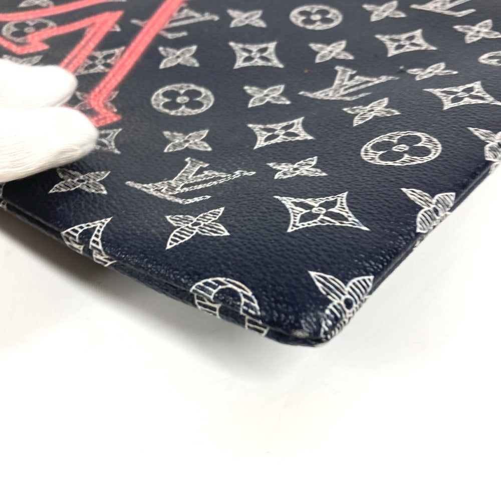 LOUIS VUITTON M62905 モノグラムインク アップサイドダウン ポシェット アポロ セカンドバッグ カバン ポーチ クラッチバッグ モノグラムキャンバス メンズ ネイビー
