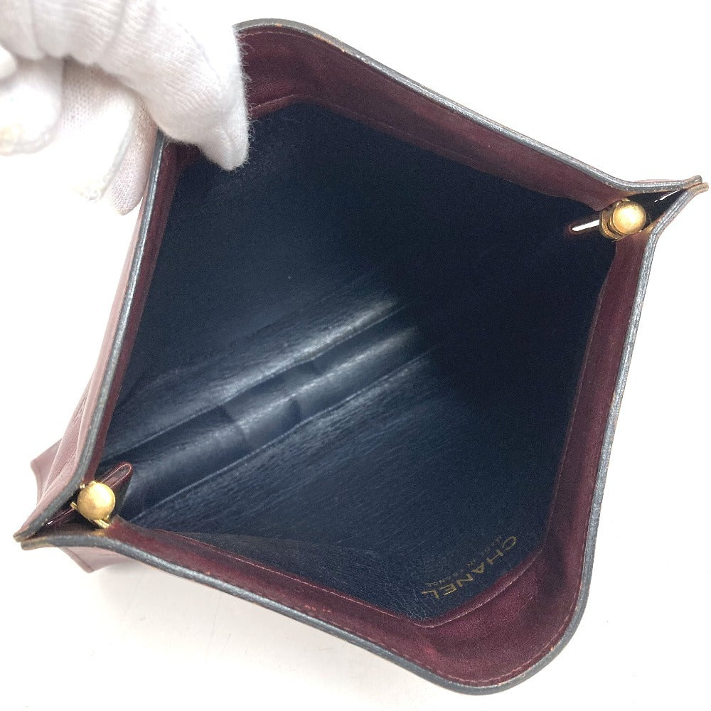 CHANEL vintage Logo all-over pattern CC CC Mark Cluch Bag Bag Pouch Clutch bag Leather wine-red Used