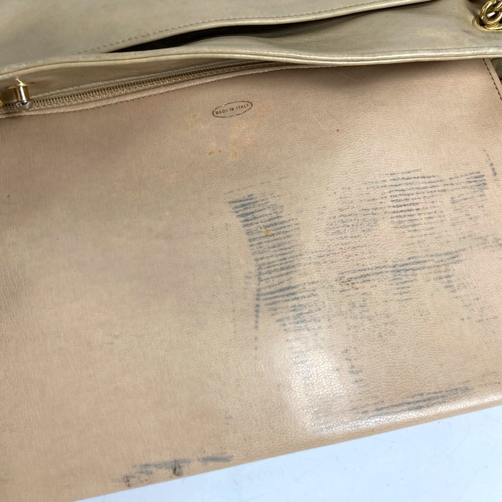 CHANEL ヴィンテージ マトラッセ キルティング　CC ココマーク ロゴ Wチェーンバッグ カバン トートバッグ ショルダーバッグ レザー ユニセックス ベージュ