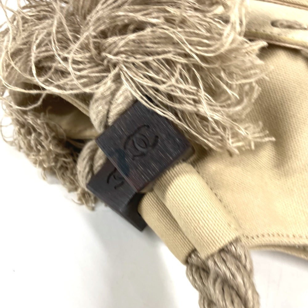 CHANEL フィッシュネット CC ココマーク ロゴ デカココ カバン ショルダーバッグ 肩掛け カバン ハンドバッグ キャンバス レディース ベージュ